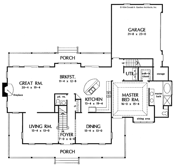 Architectural House Design - Country Floor Plan - Main Floor Plan #929-212