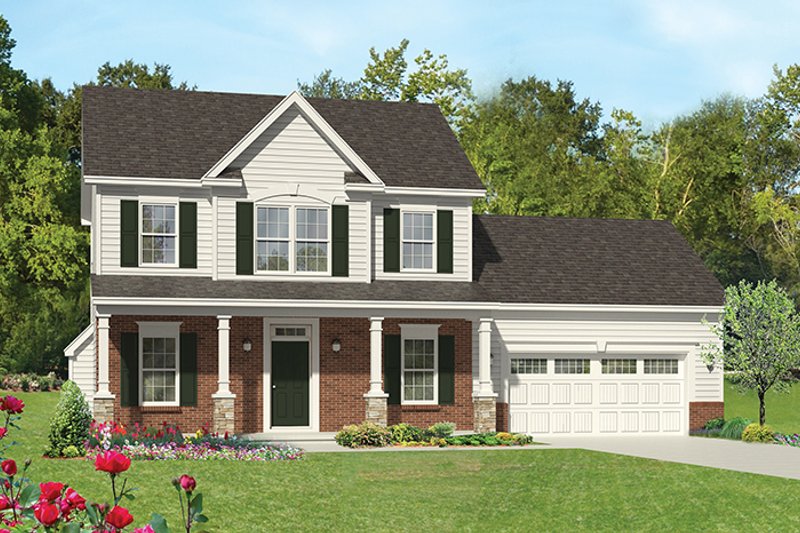 House Plan Design - Exterior - Front Elevation 4 for Colonial House Plan #1010-113 - 3 bed, 2.5 bath
