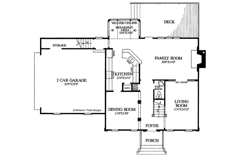 Home Plan - Floor Plan - Main Floor for Classical House Plan #137-314 - 3 bed, 2.5 bath