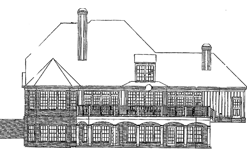 Home Plan - Exterior - Rear Elevation for Country House Plan #429-222 - 3 bed, 3.5 bath