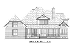 Exterior - Rear Elevation for European House Plan #1054-44 - 4 bed, 3.5 bath