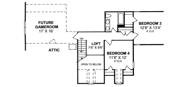 Home Plan - Traditional Floor Plan - Upper Floor Plan #20-366