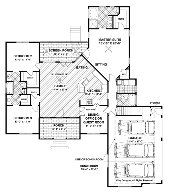 Dream House Plan - Traditional Floor Plan - Main Floor Plan #56-677