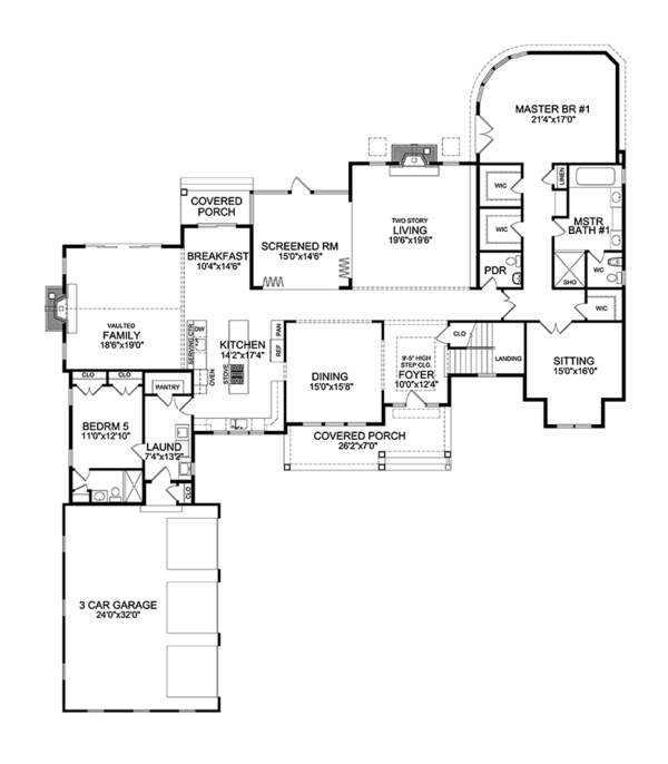 House Design - Craftsman Floor Plan - Main Floor Plan #314-294