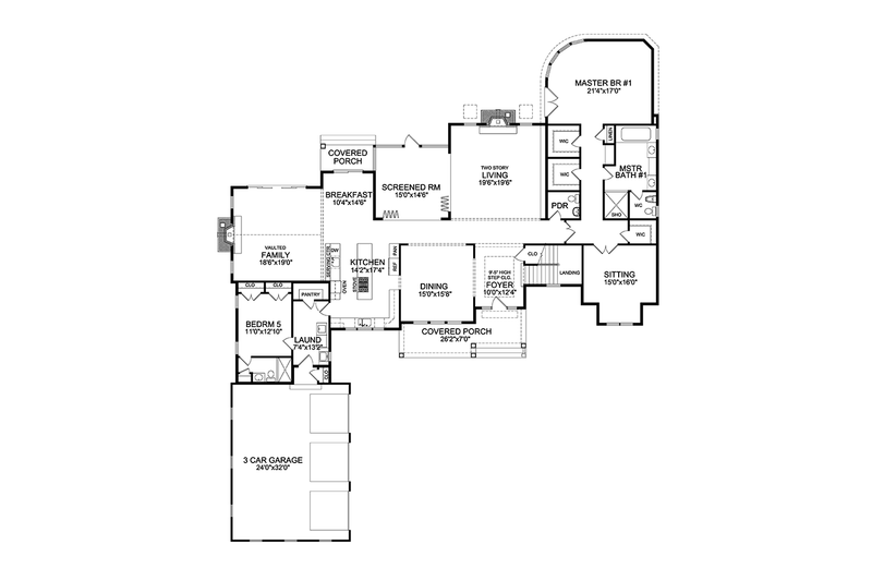 Architectural House Design - Floor Plan - Main Floor for Craftsman House Plan #314-294 - 5 bed, 5.5 bath