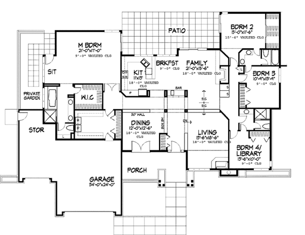 Dream House Plan - Craftsman Floor Plan - Main Floor Plan #320-704