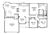 Ranch Style House Plan - 3 Beds 2 Baths 1957 Sq/Ft Plan #58-216 Floor 