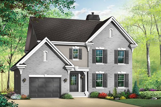 Exterior - Front Elevation 4 for Colonial House Plan #23-376 - 3 bed, 2.5 bath