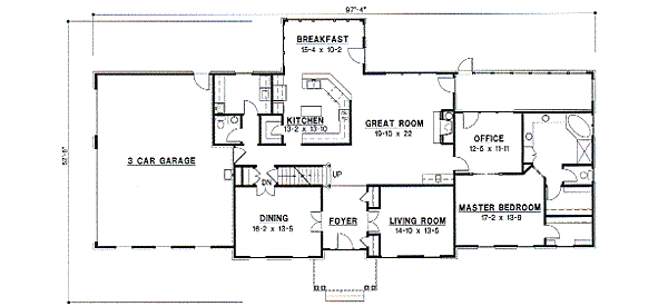 Colonial Floor Plan - Main Floor Plan #67-455