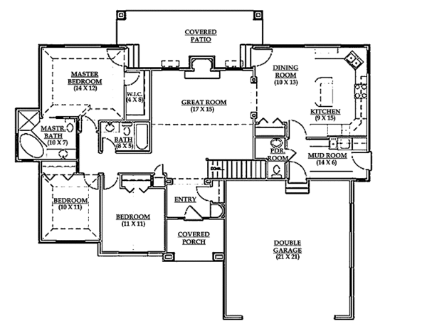 House Design - Traditional Floor Plan - Main Floor Plan #945-12