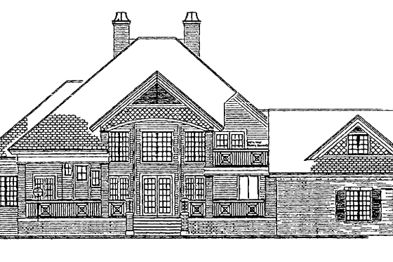 Exterior - Rear Elevation for Victorian House Plan #930-241 - 3 bed, 3.5 bath