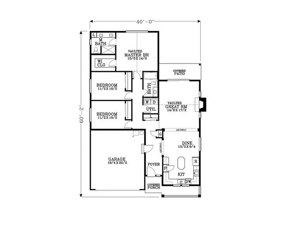 Craftsman Floor Plan - Main Floor Plan #53-496