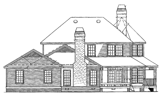 Exterior - Rear Elevation for Victorian House Plan #929-144 - 4 bed, 3.5 bath