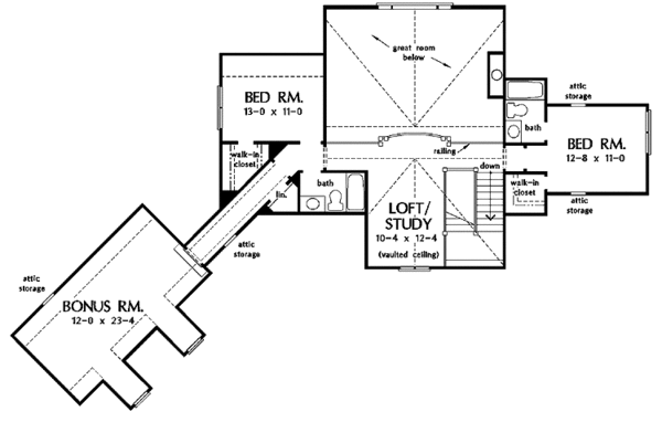 House Plan Design - Craftsman Floor Plan - Upper Floor Plan #929-624