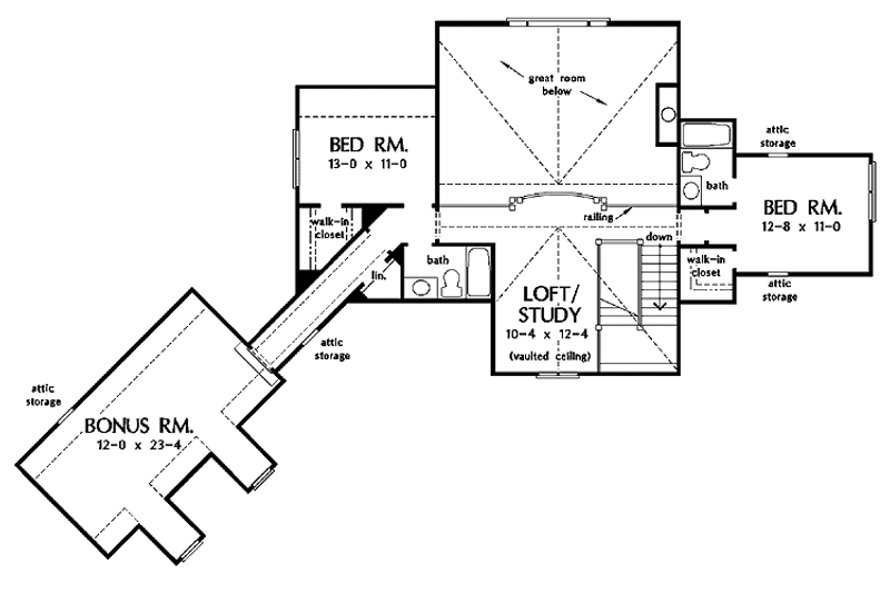Dream House Plan - Floor Plan - Upper Floor for Craftsman House Plan #929-624 - 4 bed, 4 bath