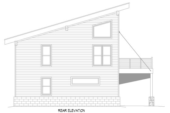 Exterior - Rear Elevation for Contemporary House Plan #932-475 - 2 bed, 2 bath