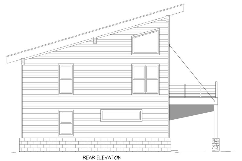 Architectural House Design - Exterior - Rear Elevation for Contemporary House Plan #932-475 - 2 bed, 2 bath