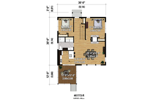 Floor Plan - Main Floor 1 for Contemporary House Plan #25-4525 - 2 bed, 1 bath