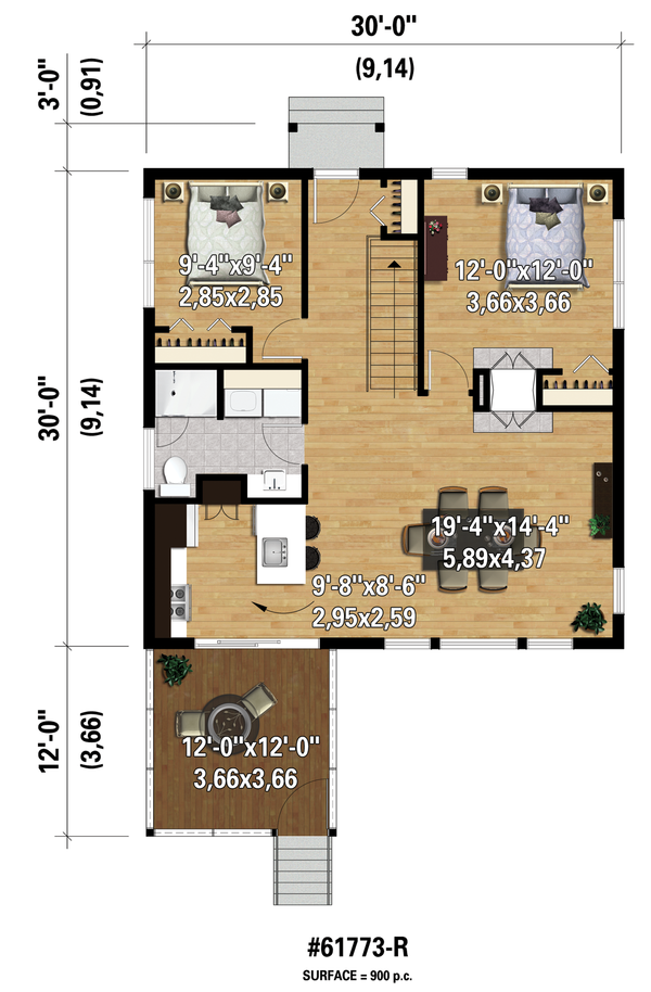 Contemporary Floor Plan - Main Floor Plan #25-4525