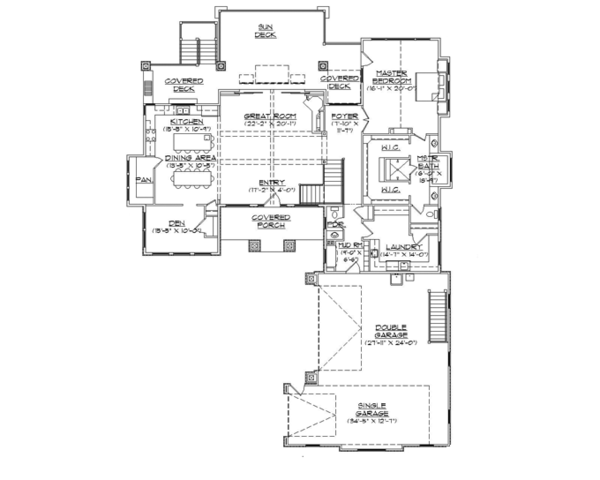 House Plan Design - Craftsman Floor Plan - Main Floor Plan #945-138