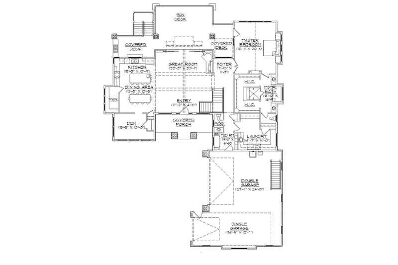 Home Plan - Floor Plan - Main Floor for Craftsman House Plan #945-138 - 5 bed, 4.5 bath