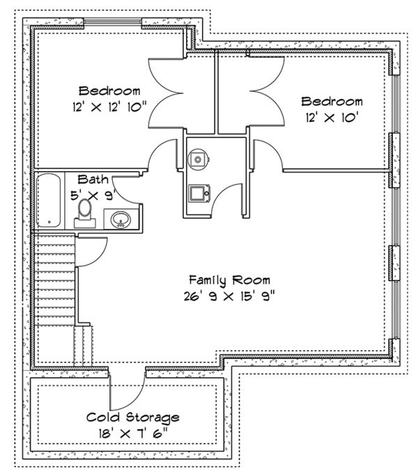 Home Plan - Traditional Floor Plan - Lower Floor Plan #1060-32