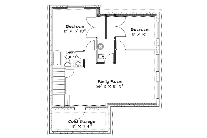 House Plan Design - Floor Plan - Lower Floor for Traditional House Plan #1060-32 - 5 bed, 3.5 bath