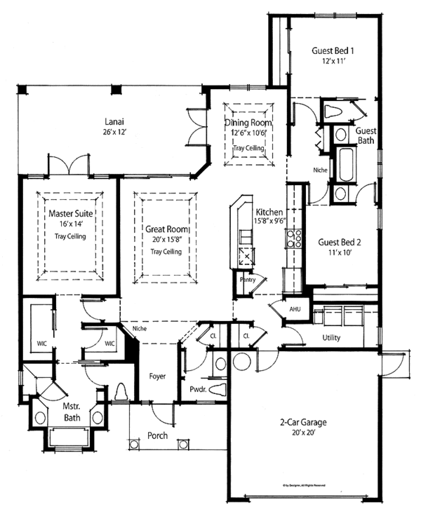 House Blueprint - Mediterranean Floor Plan - Main Floor Plan #938-39