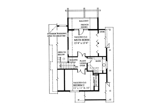 Floor Plan - Upper Floor for Cabin House Plan #118-167 - 3 bed, 2 bath