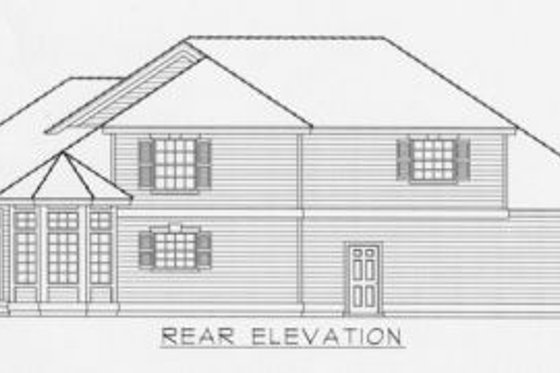 Exterior - Rear Elevation for Traditional House Plan #112-134 - 3 bed, 2.5 bath
