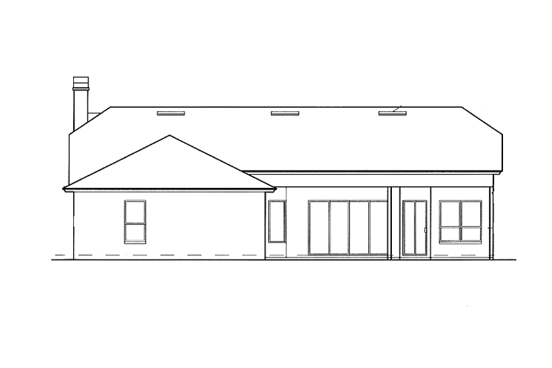 Home Plan - Exterior - Rear Elevation for Mediterranean House Plan #417-715 - 4 bed, 3 bath