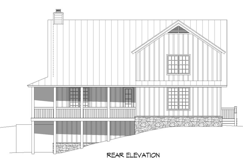 House Plan Design - Exterior - Rear Elevation for Southern House Plan #932-882 - 3 bed, 2.5 bath
