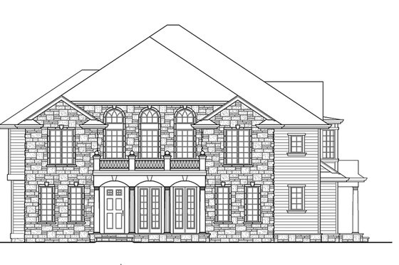Exterior - Front Elevation 3 for Classical House Plan #132-512 - 5 bed, 5.5 bath