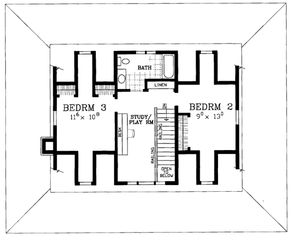 House Design - Victorian Floor Plan - Upper Floor Plan #72-1132