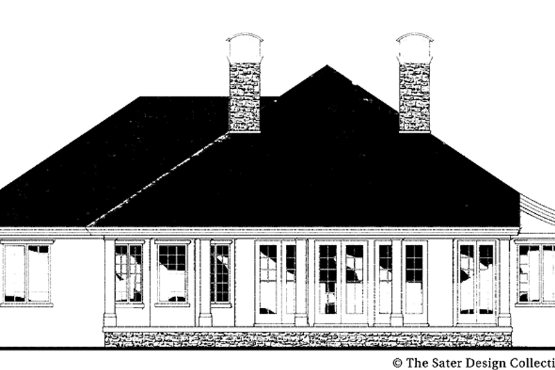Home Plan - Exterior - Rear Elevation for European House Plan #930-286 - 3 bed, 2.5 bath