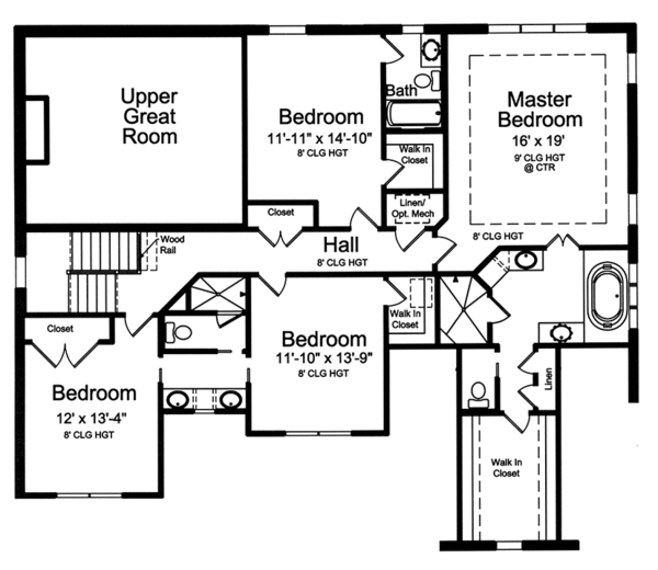 Architectural House Design - Country Floor Plan - Upper Floor Plan #46-862
