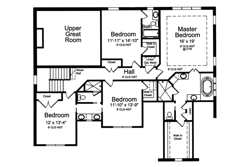 Home Plan - Floor Plan - Upper Floor for Country House Plan #46-862 - 4 bed, 3.5 bath