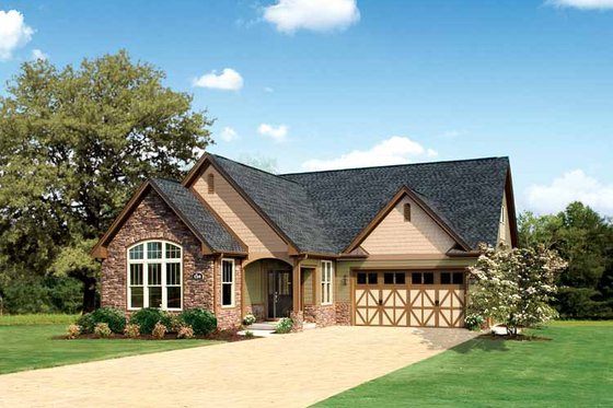 Exterior - Front Elevation 4 for Tudor House Plan #929-613 - 3 bed, 2.5 bath