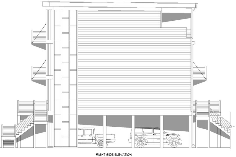 House Design - Exterior - Other Elevation 1 for Beach House Plan #932-1001 - 3 bed, 3.5 bath
