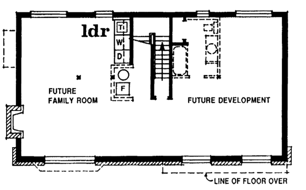 Architectural House Design - Traditional Floor Plan - Lower Floor Plan #47-780