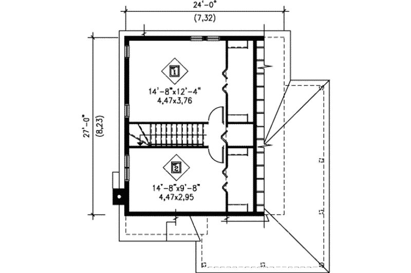 Dream House Plan - Floor Plan - Upper Floor for Country House Plan #25-4196 - 3 bed, 1 bath