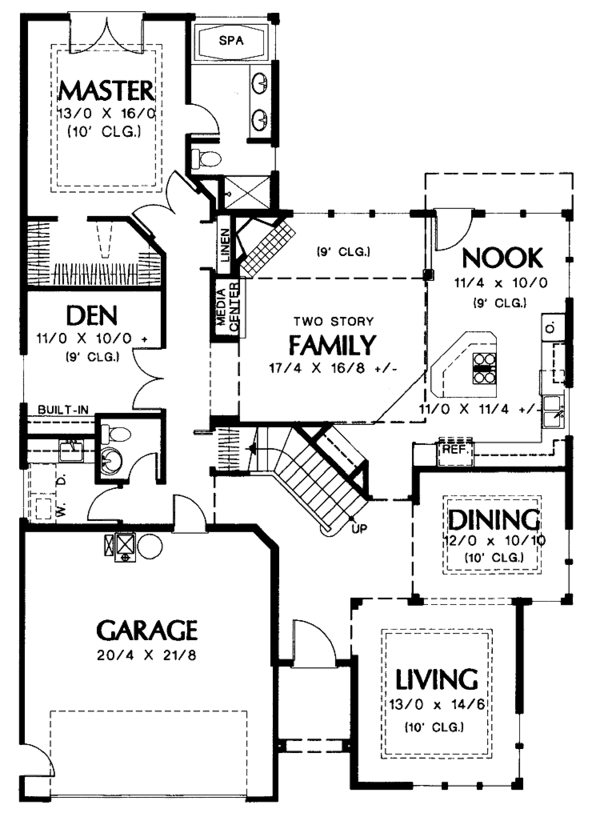 Architectural House Design - Prairie Floor Plan - Main Floor Plan #48-737
