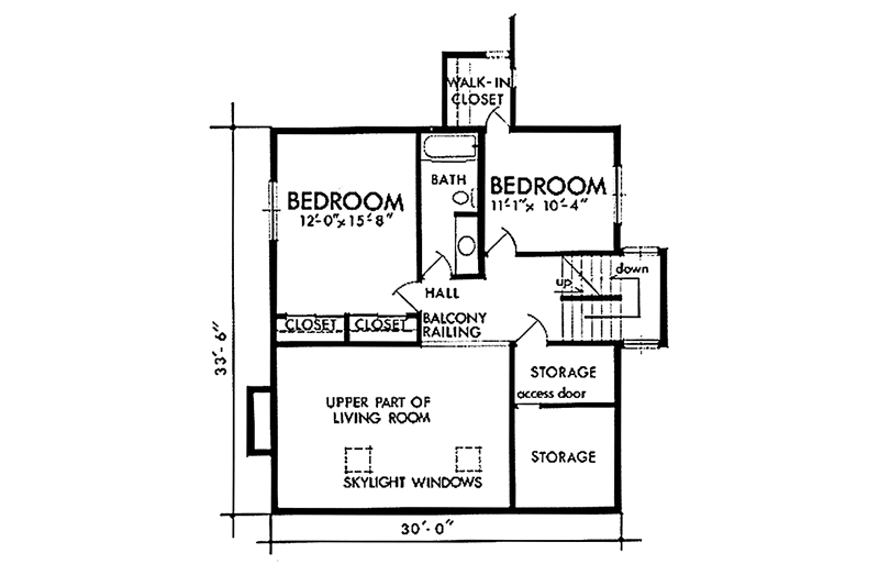 Dream House Plan - Floor Plan - Upper Floor for Prairie House Plan #320-1200 - 3 bed, 2 bath