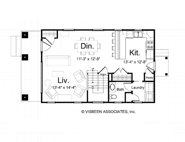 House Plan Design - Craftsman Floor Plan - Main Floor Plan #928-209