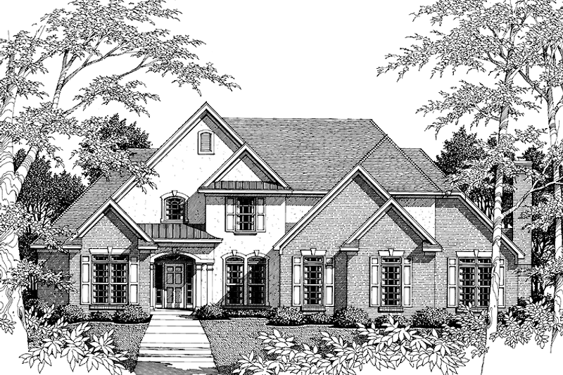 Architectural House Design - Exterior - Front Elevation 3 for Mediterranean House Plan #952-143 - 4 bed, 3.5 bath