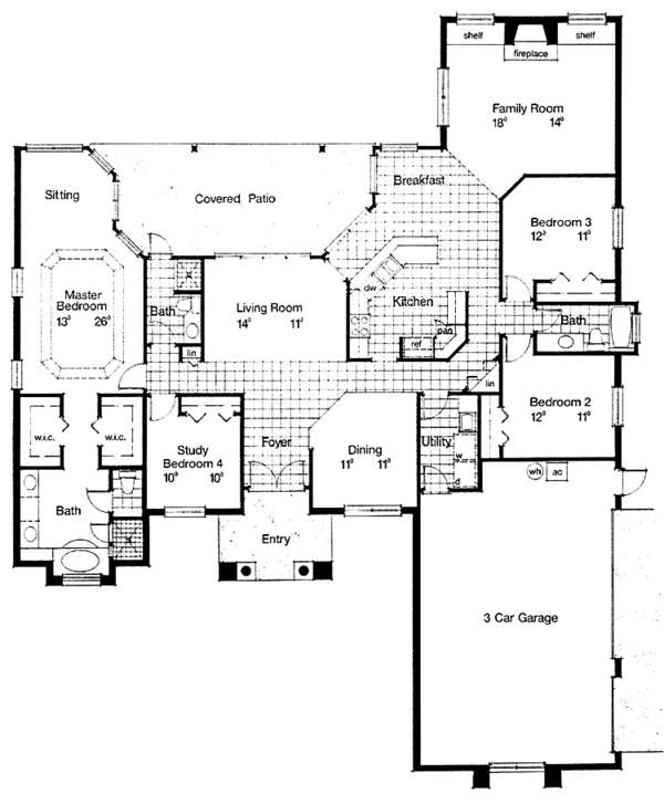 Architectural House Design - Mediterranean Floor Plan - Main Floor Plan #417-720