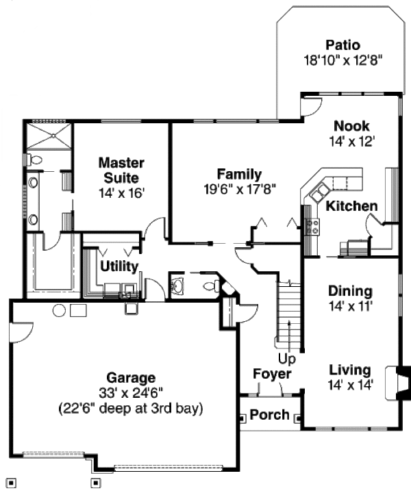 Craftsman Floor Plan - Main Floor Plan #124-513