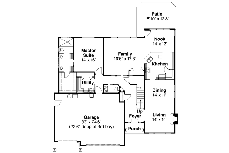 House Plan Design - Floor Plan - Main Floor for Craftsman House Plan #124-513 - 4 bed, 3.5 bath