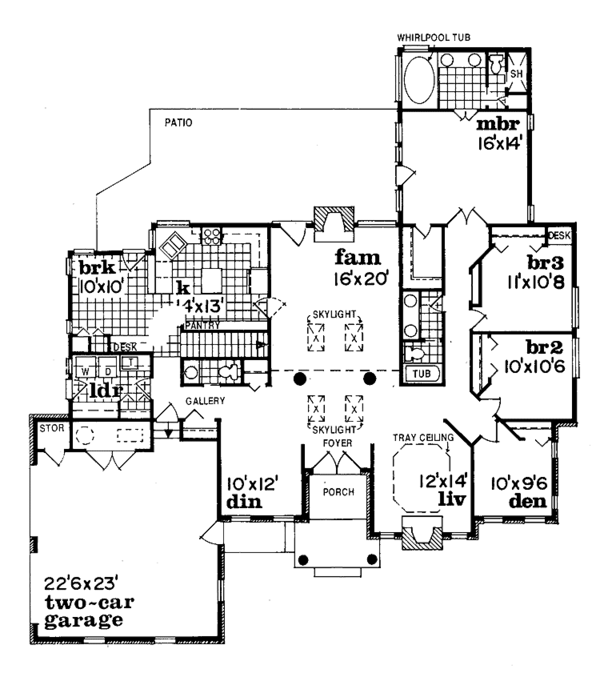 House Blueprint - Ranch Floor Plan - Main Floor Plan #47-844