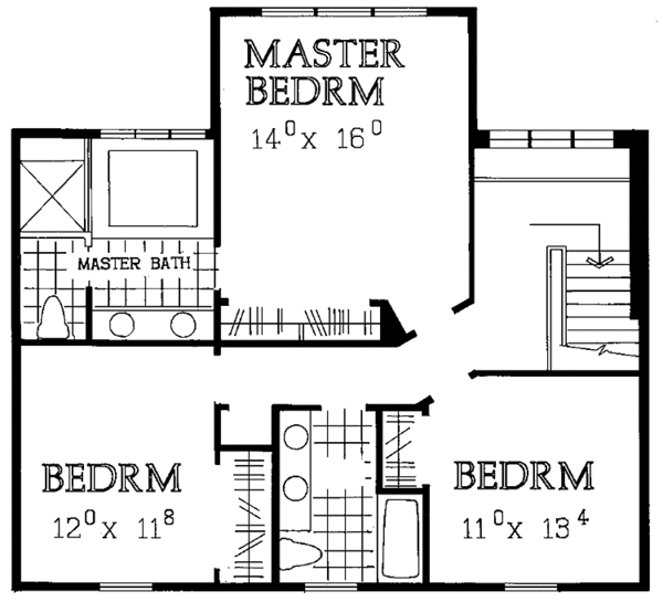House Blueprint - Classical Floor Plan - Upper Floor Plan #72-839